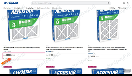 Snapshot of Air Filters Delivered promo: 'Save up to 20% on Filters for Carrier Systems' - captured during verification by DontPayFull on 31-Oct-2026.