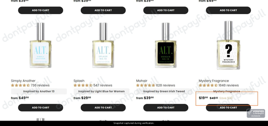 Snapshot of ALT. Fragrances promo: 'Up to 60% Off Best Sellers' - captured during verification by DontPayFull on 03-Jul-2026.
