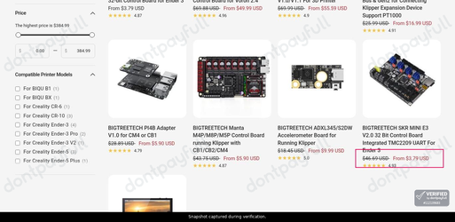 Snapshot of Biqu promo: 'Save up to 90% on Klipper Compatible Parts' - captured during verification by DontPayFull on 27-Jun-2026.