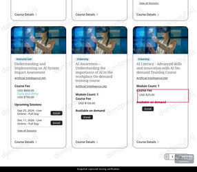 Snapshot of BSI promo: 'AI on-demand Training Courses Starting at $25' - captured during verification by DontPayFull on 30-Jun-2026.
