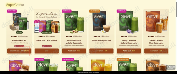 Snapshot of Clevr Blends promo: 'Enjoy Up to 50% Off SuperBlends' - captured during verification by DontPayFull on 11-Jun-2026.
