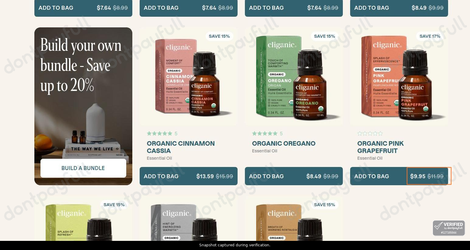 Snapshot of Cliganic promo: 'Up to 15% Off Essential Oils for Mental Clarity' - captured during verification by DontPayFull on 12-Jun-2026.