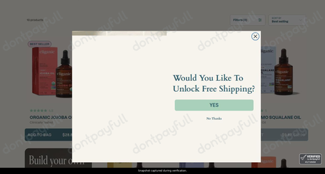 Snapshot of Cliganic promo: 'Up to 25% Off Anti-aging Organic Oils' - captured during verification by DontPayFull on 13-Jun-2026.