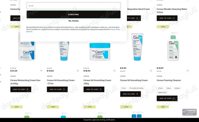 Snapshot of Cosmetis promo: 'Enjoy Up to 50% Off CeraVe Skincare Solutions' - captured during verification by DontPayFull on 11-Jun-2026.