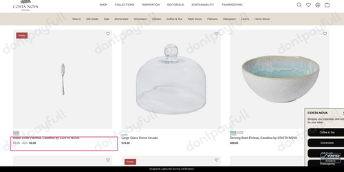 Snapshot of COSTA NOVA promo: 'Up to 40% Off Gift Suggestions' - captured during verification by DontPayFull on 30-Sep-2026.