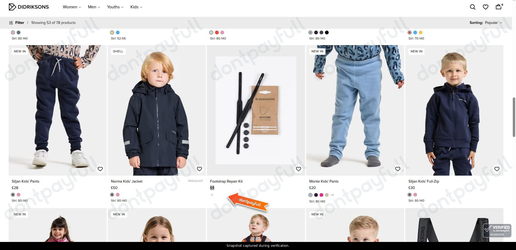 Snapshot of Didrikson promo: 'Kids' Clothing from £4' - captured during verification by DontPayFull on 29-Sep-2026.