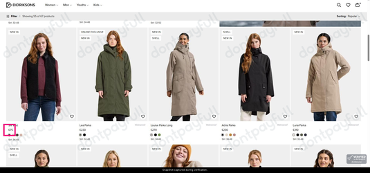 Snapshot of Didrikson promo: 'New in Women from £75' - captured during verification by DontPayFull on 01-Oct-2026.