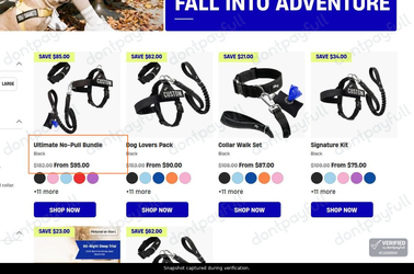 Snapshot of Dog Friendly Co. promo: 'Save up to 50% on Dog Bundles' - captured during verification by DontPayFull on 22-Sep-2026.