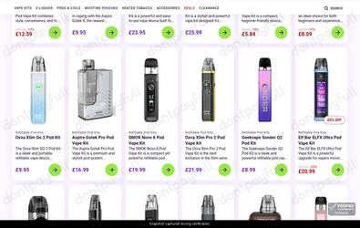 Snapshot of FREESMO promo: 'Up to 25% Off Refillable Pod Kits' - captured during verification by DontPayFull on 02-Jul-2026.