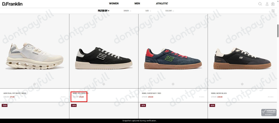 Snapshot of D Franklin promo: 'Save up to 70% on Men's Styles' - captured during verification by DontPayFull on 27-Sep-2026.