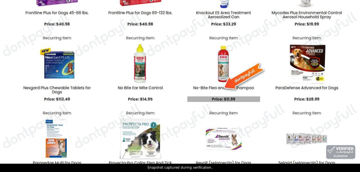 Snapshot of Heartland Vet Supply promo: 'Shop Flea & Tick Prevention from $11' - captured during verification by DontPayFull on 27-Sep-2026.