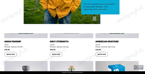 Snapshot of James Gin promo: 'Gin from £36' - captured during verification by DontPayFull on 01-Oct-2026.