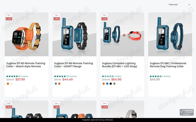 Snapshot of Jugbow promo: 'Save up to 55% on Outdoor Series Dog Collars' - captured during verification by DontPayFull on 03-Jul-2026.