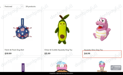 Snapshot of Kika USA promo: 'Pet Toys Starting at $4.99' - captured during verification by DontPayFull on 03-Jul-2026.