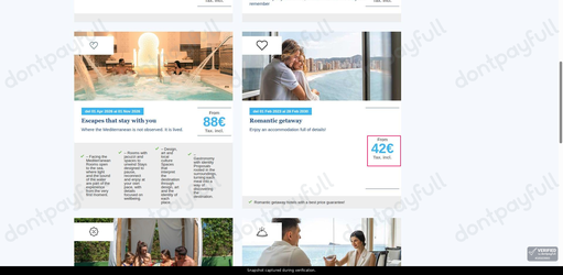 Snapshot of Magic Hotel Group promo: 'Gourmet Getaways from €42' - captured during verification by DontPayFull on 19-Sep-2026.