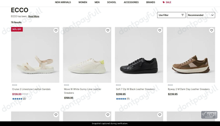 Snapshot of Mathers promo: 'Save up to 30% on the Ecco Collection' - captured during verification by DontPayFull on 01-Jul-2026.