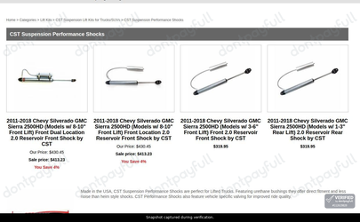 Snapshot of New Level Motorsports promo: 'Up to 4% Off Cst Performance Shocks' - captured during verification by DontPayFull on 20-Jun-2026.