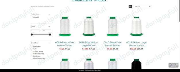 Snapshot of OeSD promo: 'Enjoy Up to 25% Off a Wide Range of Quilting and Embroidery Threads' - captured during verification by DontPayFull on 01-Jul-2026.