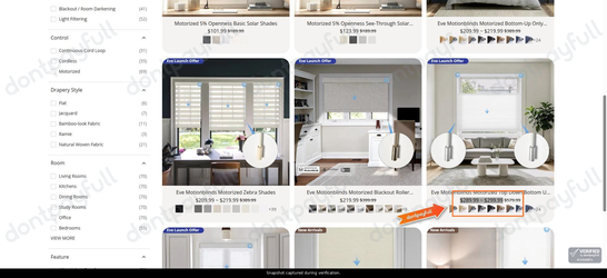 Snapshot of Persilux promo: 'Up to 50% Off Motorized Shades' - captured during verification by DontPayFull on 01-Oct-2026.