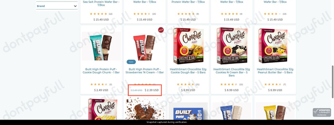 Snapshot of ProteinWise promo: 'Enjoy Up to 4% Off Select High Protein Bars' - captured during verification by DontPayFull on 29-Jun-2026.