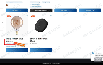 Snapshot of Shelly promo: 'Up to 35% Off Smart Home Devices' - captured during verification by DontPayFull on 01-Oct-2026.