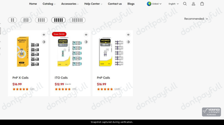 Snapshot of VOOPOO promo: 'Get up to 25% Off Select VOOPOO Coils' - captured during verification by DontPayFull on 25-Jul-2026.