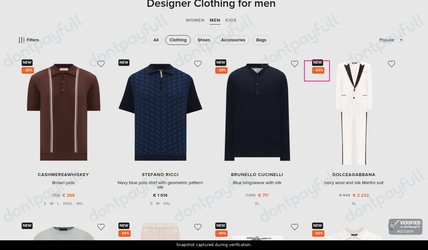 Snapshot of Symbol Fashion promo: 'Up to 50% Off Designer Clothing for Men' - captured during verification by DontPayFull on 04-Aug-2026.