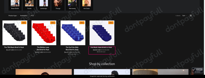 Snapshot of T-Bô Clothing promo: 'Save up to 70% on Bamboo Briefs' - captured during verification by DontPayFull on 16-Jun-2026.