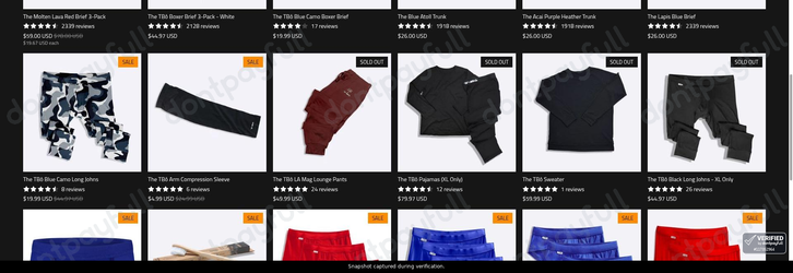 Snapshot of T-Bô Clothing promo: 'Enjoy Up to 80% Off Popular Men's Underwear and Clothing' - captured during verification by DontPayFull on 14-Sep-2026.