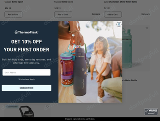Snapshot of ThermoFlask promo: 'Best Sellers from $24' - captured during verification by DontPayFull on 18-Jul-2026.