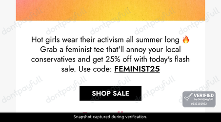 Verification proof for FEMINIST25
