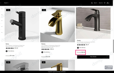 Snapshot of VIGO promo: 'Enjoy Up to $45 Off Contemporary Single Hole Faucets' - captured during verification by DontPayFull on 27-Jul-2026.