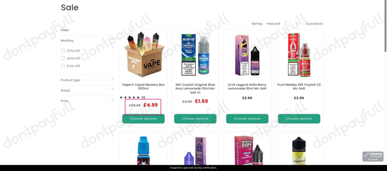 Snapshot of VSD Discount Store UK promo: 'Up to 95% Off in the Sale' - captured during verification by DontPayFull on 14-Jun-2026.
