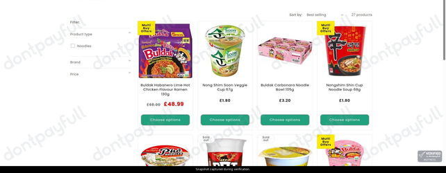 Snapshot of VSD Discount Store UK promo: 'Enjoy Up to 30% Off a Variety of Noodles' - captured during verification by DontPayFull on 14-Jun-2026.