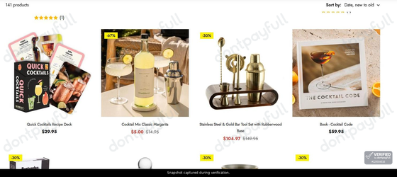 Snapshot of Wheel And Barrow promo: 'Save up to 65% on Barware Essentials' - captured during verification by DontPayFull on 30-Jun-2026.